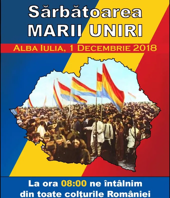 Unioniștii vor 1 Decembrie fără politică. Marșul Unirii pornește la ora 8 din fața Gării