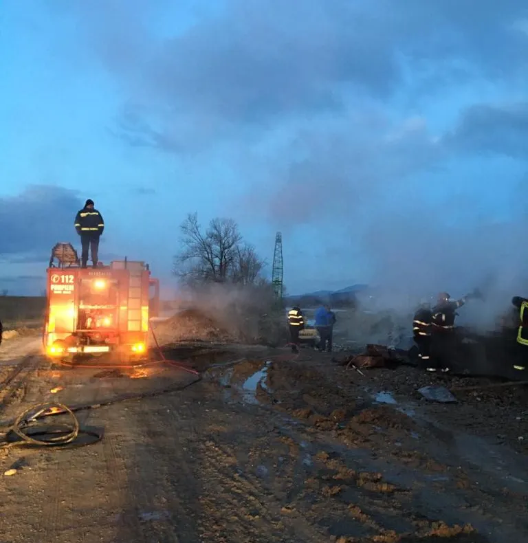 Incendiu de vegetație uscată în cartierul Recea