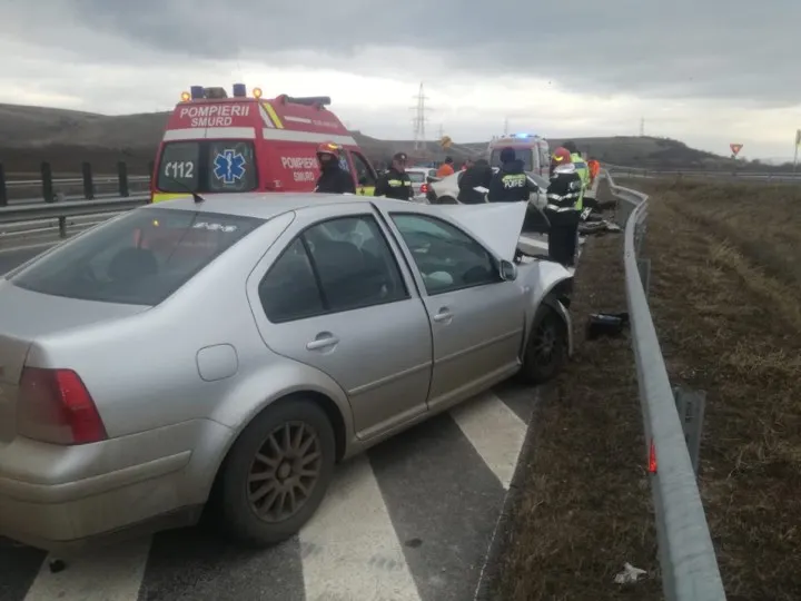 Accident la intrarea pe A10 din Aiud spre Turda