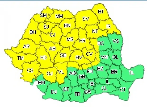 ALBA : ALERTĂ Cod Galben de ploi şi vijelii până la ora 22.