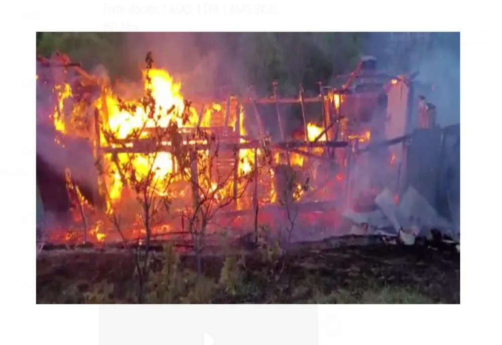 Incendiu devastator la o anexă din Zlatna