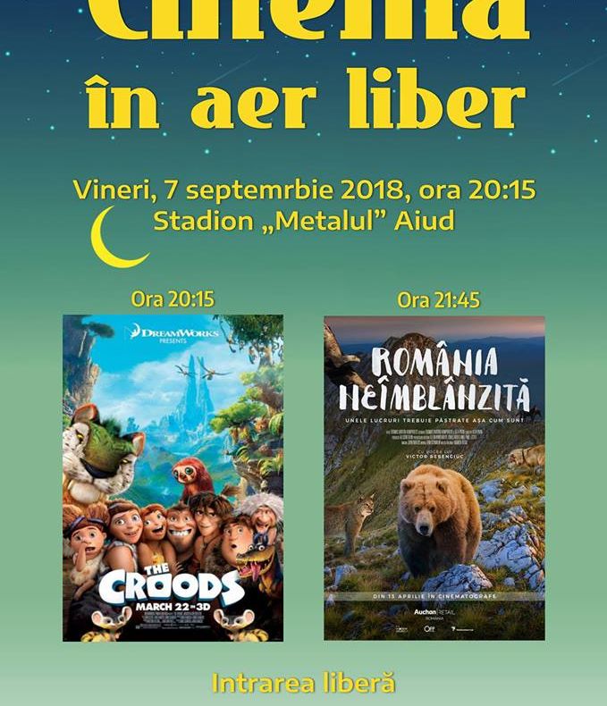 Cinematograf în aer liber la Aiud