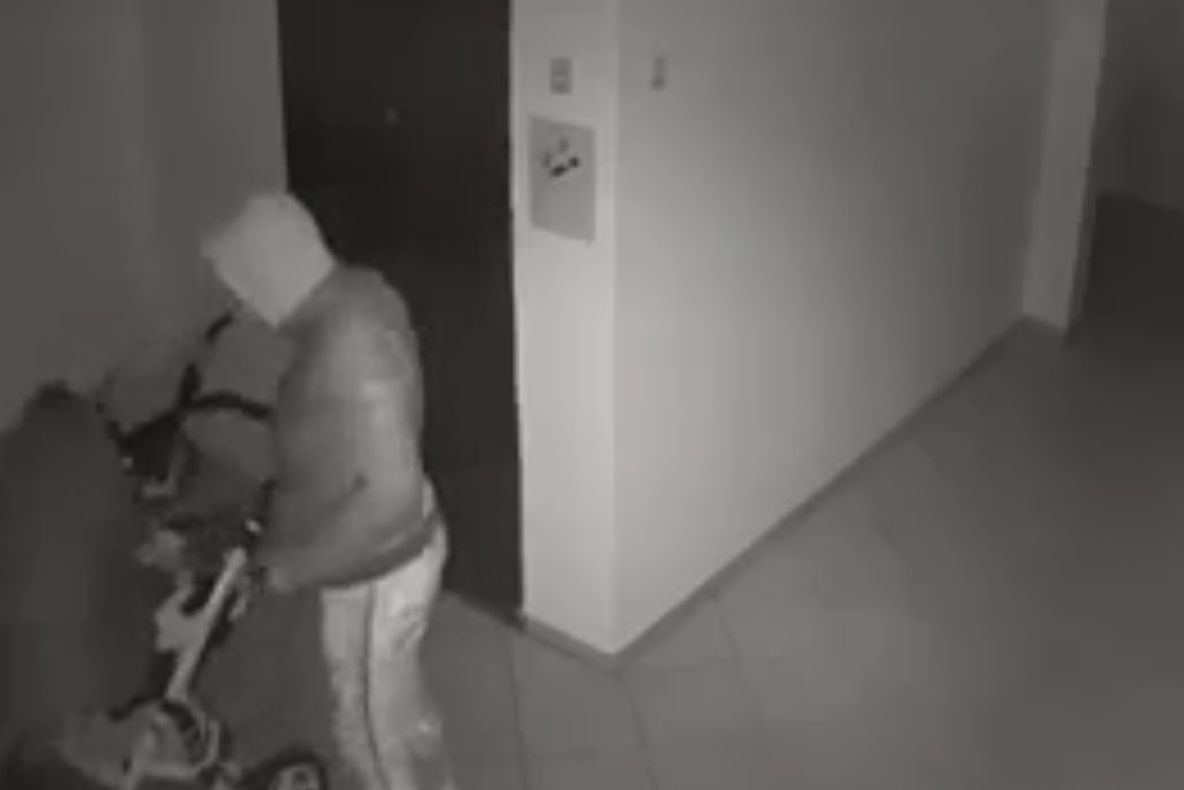 VIDEO : Un cărucior de copii și o tricicletă au fost sustrase din scara unui bloc din Alba Iulia.