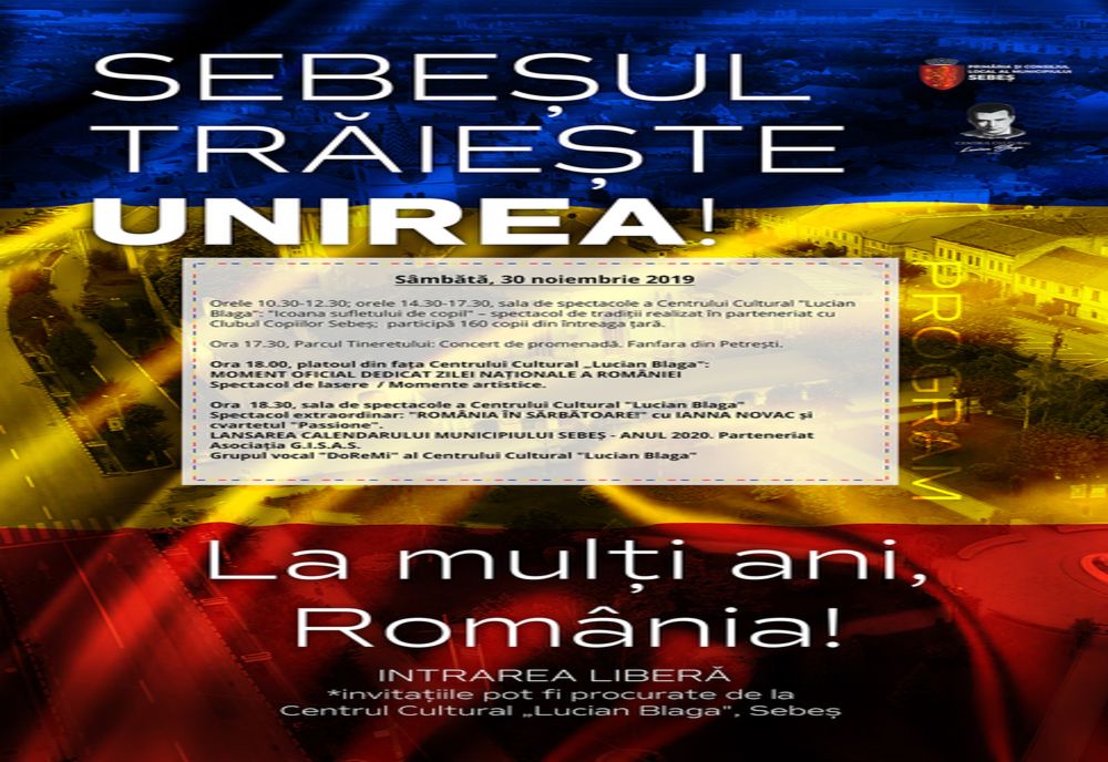 Sebeșul trăiește Unirea! Programul evenimentelor prilejuite de Ziua Națională a României