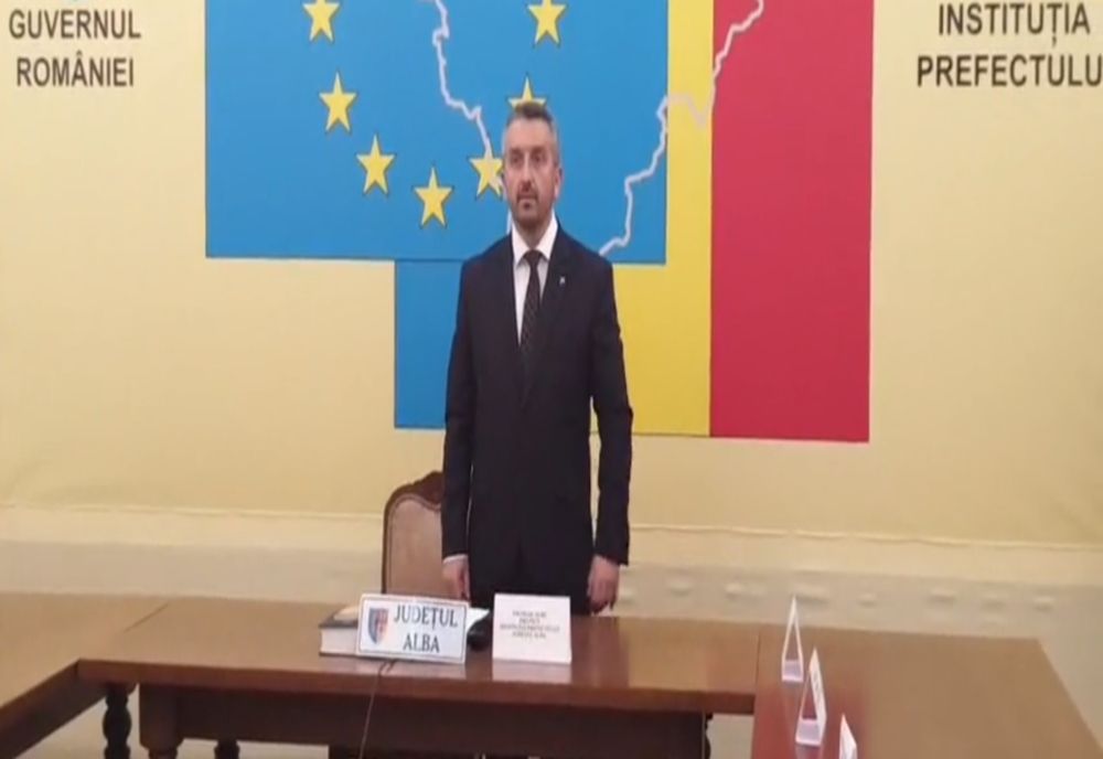 Noul prefect de Alba, investit  în funcţie prin  sistem  videoconferință