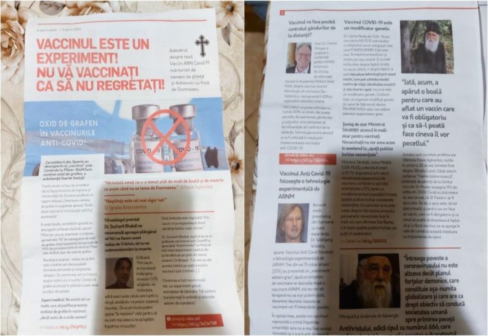 Broșură cu informații FALSE despre COVID-19, distribuită în localități din ALBA. Cine se află în spatele DEZINFORMĂRII