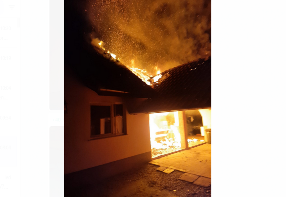 Bucătărie de vară distrusă de un incendiu la Tiur