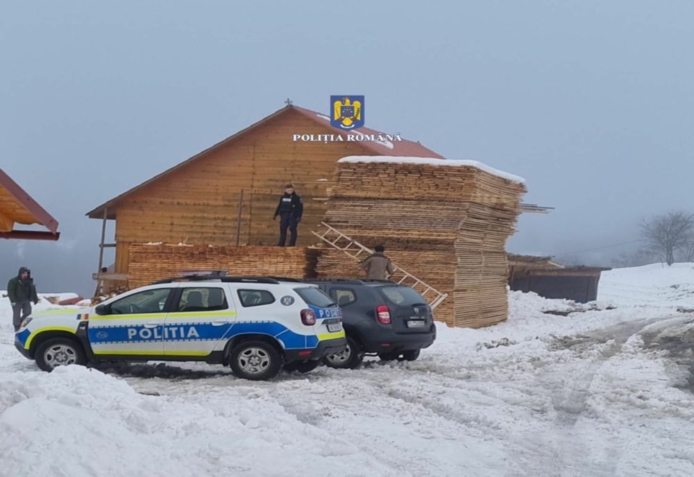 Poliţiştii clujeni au efectuat 5 percheziții în comuna Horea pentru infracțiuni la regimul silvic! Trei persoane au fost duse la audieri (FOTO)