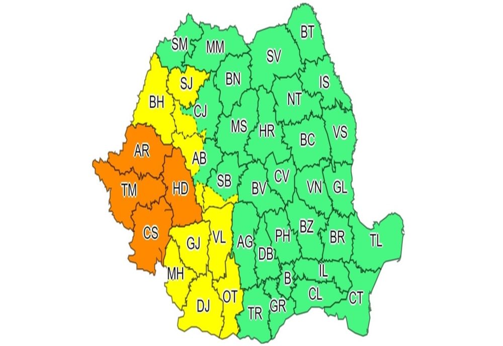 Ploile continuă! Cod Galben şi Cod Portocaliu, valabile pentru mai multe judeţe din ţară