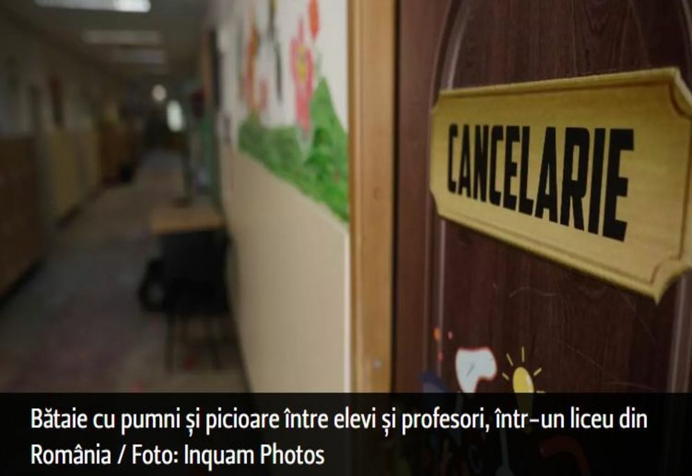 Bătaie cu pumni și picioare între elevi și profesori, într-un liceu din România