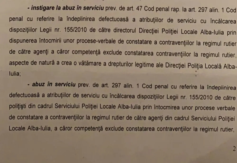 Poliția LUI Locală. Acuzații fără precedent aduse șefului Poliției Locale din Alba Iulia 
