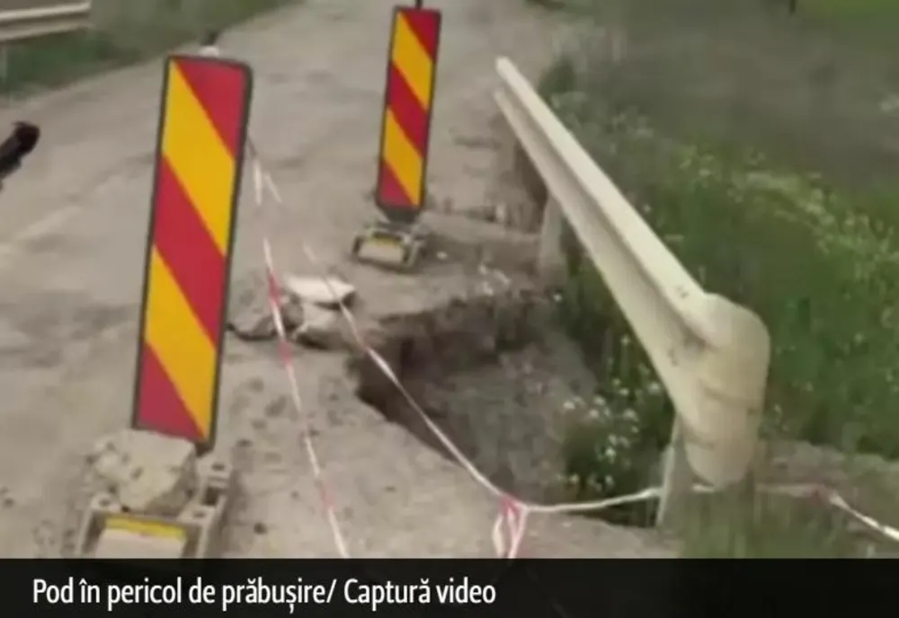 Pod tranzitat zilnic de zeci de mașini, la un pas să se PRĂBUȘEASCĂ! Șoferii se tem pentru viața lor - VIDEO