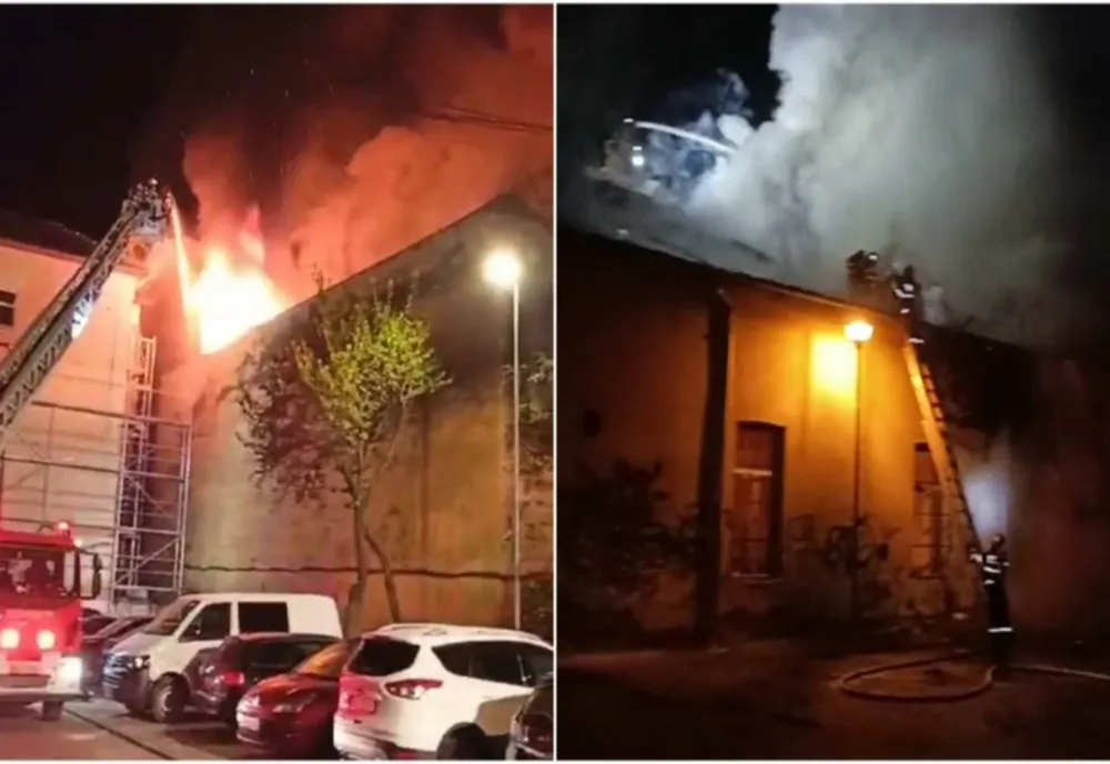 Sala de sport "1 Mai", din Alba Iulia, a ars complet
