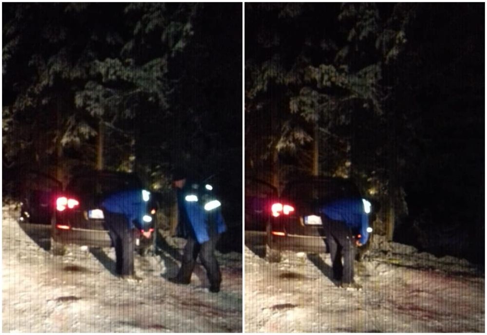 Mașină blocată în zona Luncile Prigoanei. Intervenție a jandarmilor montani.