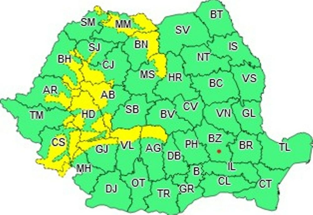 COD GALBEN de ploi abundente Ce se întâmplă cu vremea de joi