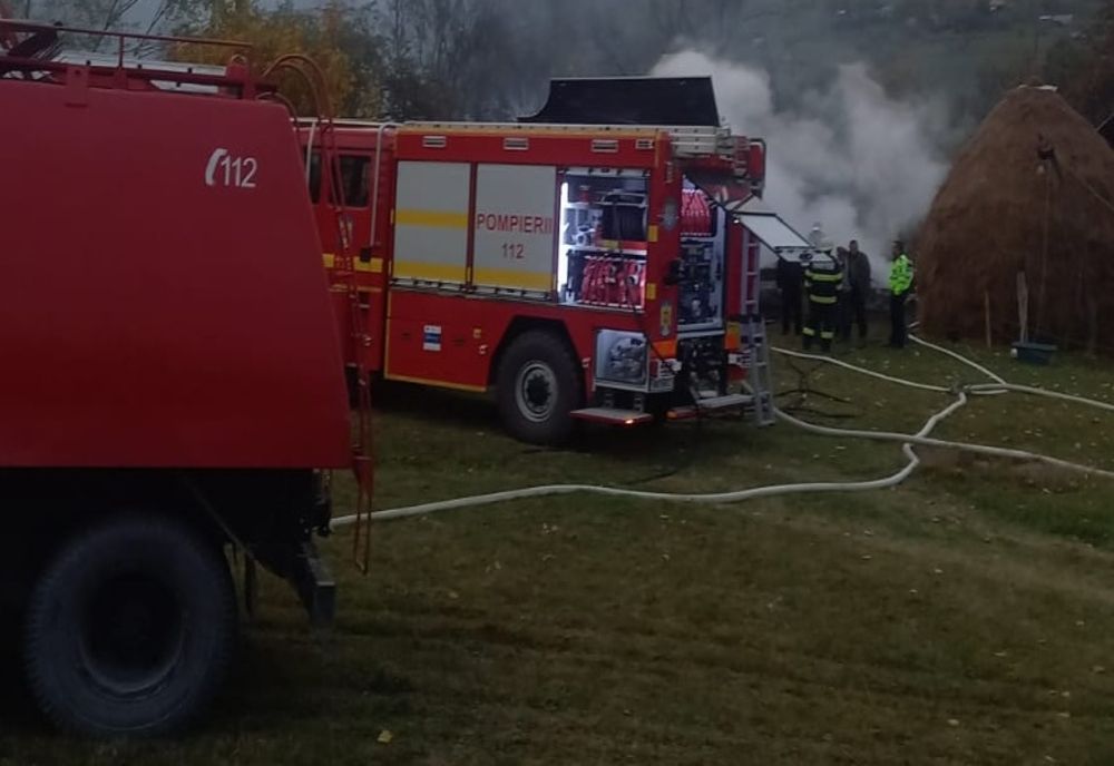 Un adăpost pentru animale cuprins de flăcări la Sohodol