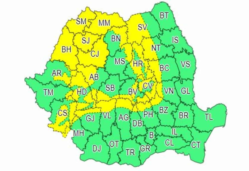 COD GALBEN de viscol și vânt, până vineri seara!