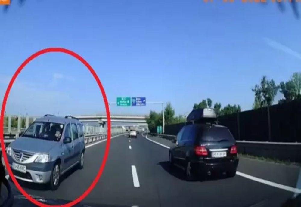 Imagini scandaloase - Un șofer gonește pe contrasens pe Autostrada A1 - Tragedie evitată în ultima clipă