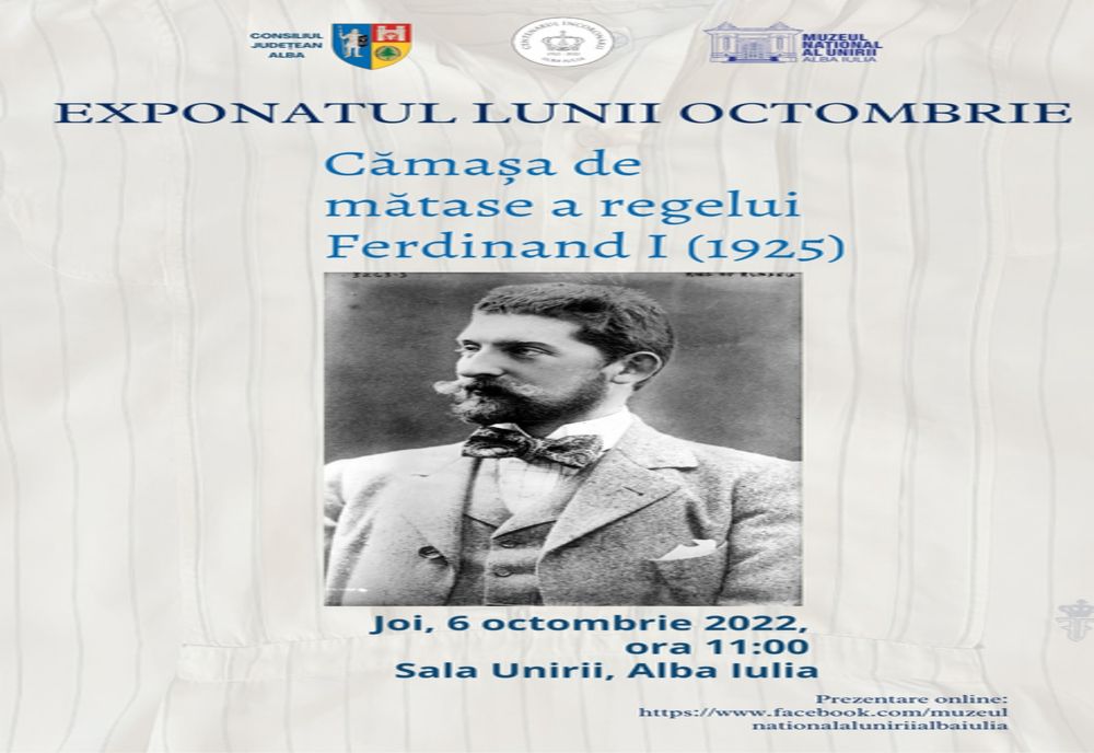 O cămașă de mătase care a aparținut regelui Ferdinand I, exponatul lunii octombrie 