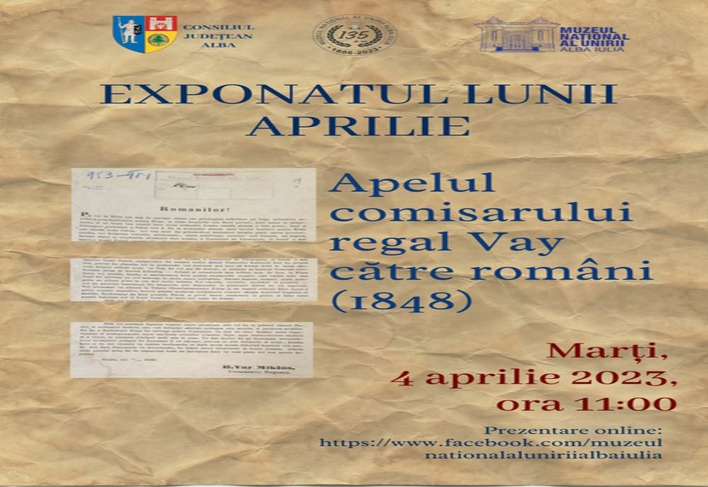 Exponatul lunii aprilie la Muzeul Național al Unirii Alba Iulia