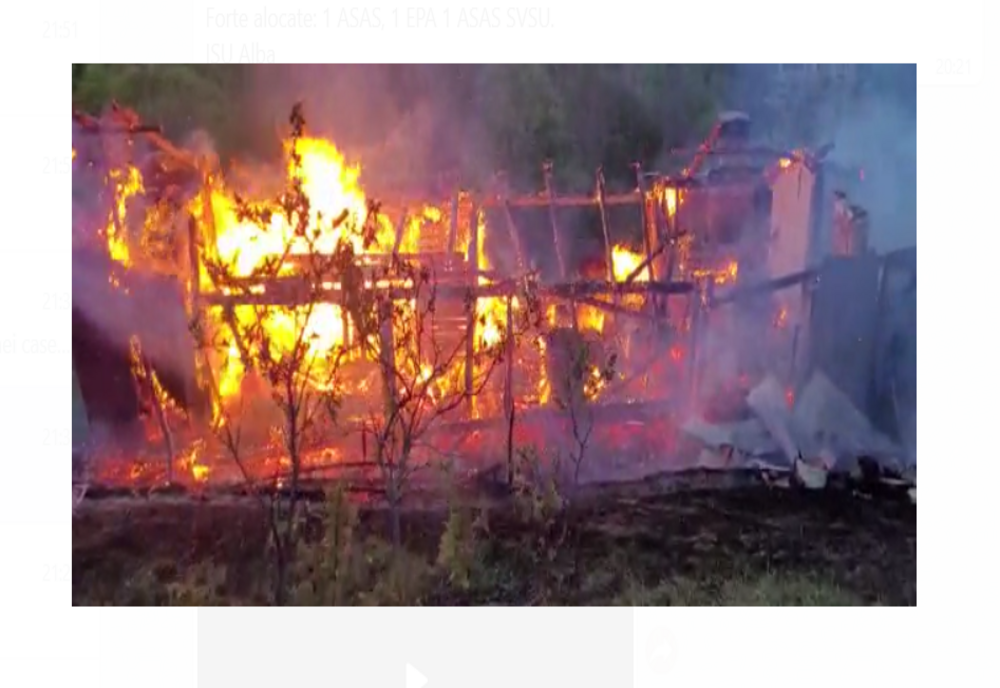 Incendiu devastator la o anexă din Zlatna