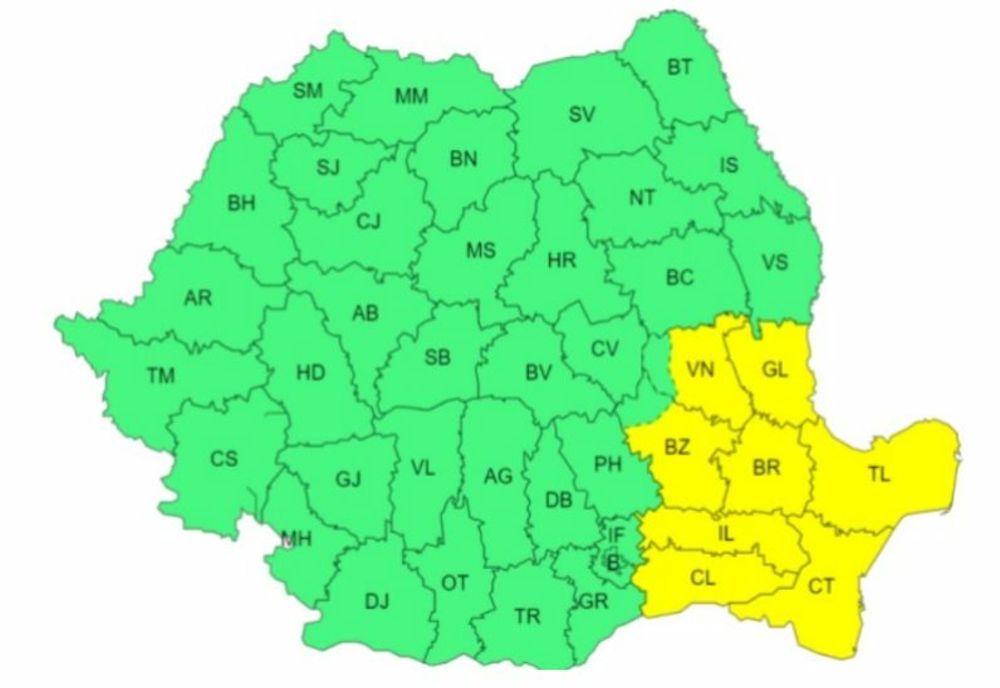 INFOMARE METEO DE NINSORI ȘI VÂNT PUTERNIC