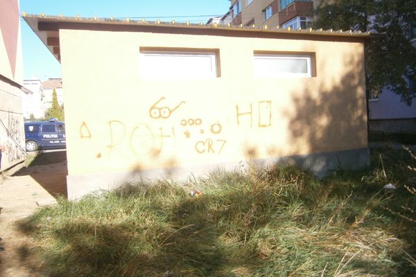 Minori din Alba Iulia prinși în timp ce mâzgăleau un bloc