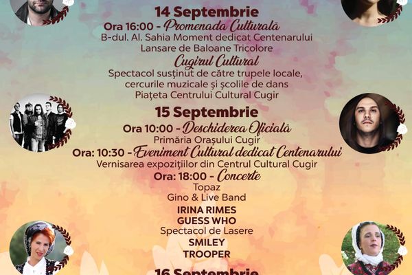 În 14 - 16 septembrie are loc Festivalul Toamna Cugireană