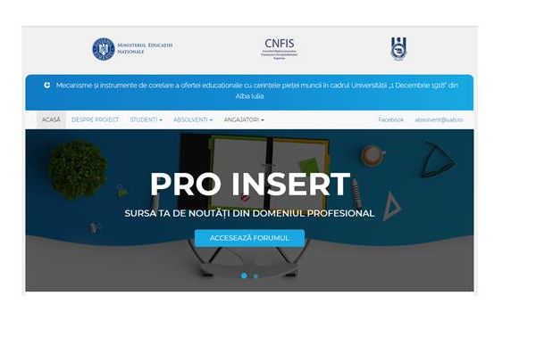 PRO-INSERT, prima platformă cu locuri de muncă pentru absolvenții Universității „1 Decembrie 1918”