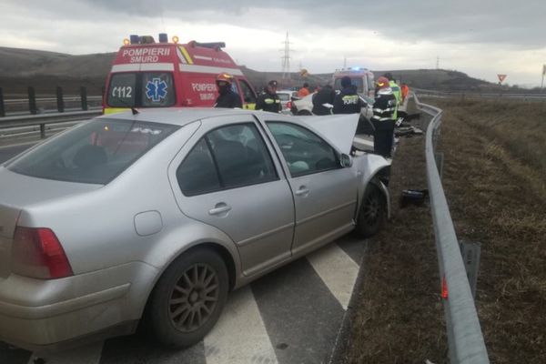 Accident la intrarea pe A10 din Aiud spre Turda