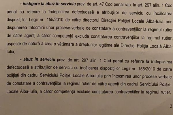 Poliția LUI Locală. Acuzații fără precedent aduse șefului Poliției Locale din Alba Iulia