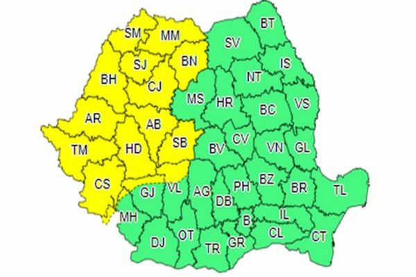 Un nou cod galben de vreme severă!