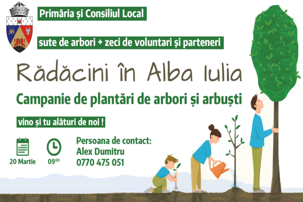 Primăria Alba Iulia lansează o amplă campanie de plantări de arbori și arbuști