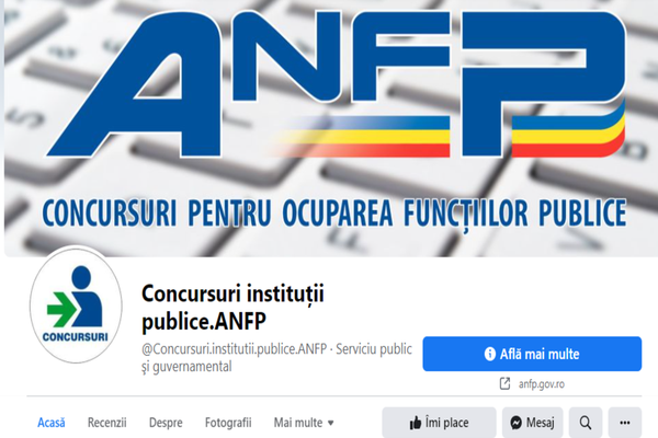Pagină de Facebook dedicată concursurilor pentru funcţii publice