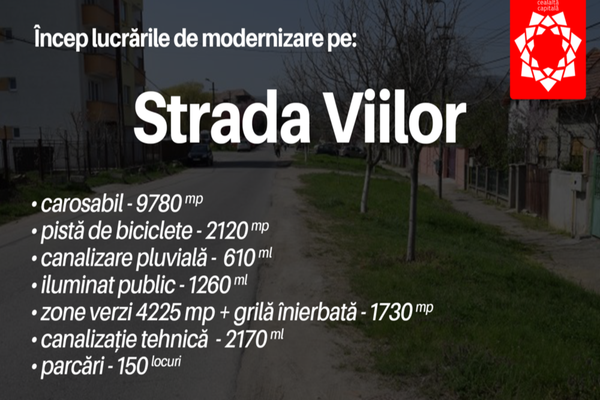 Încep lucrările de modernizare a străzii Viilor