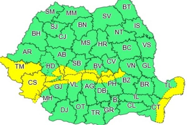 Atenționare COD GALBEN de ninsori viscolite la munte și intensificări ale vântului