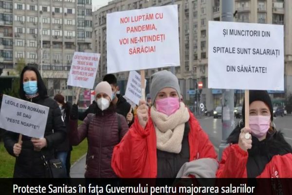 Proteste în România - Federația Sanitas iese în stradă pentru a treia zi consecutiv
