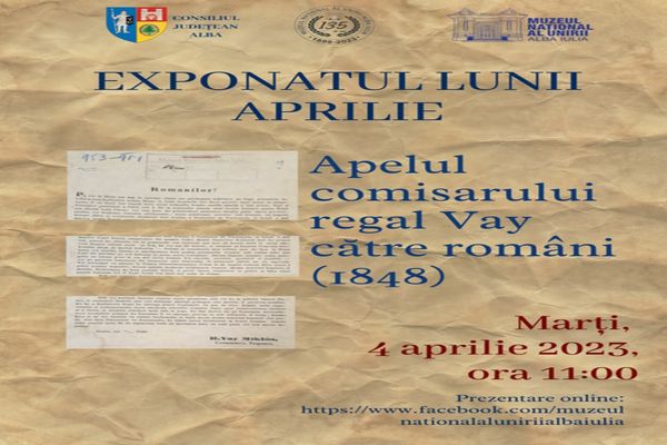 Exponatul lunii aprilie la Muzeul Național al Unirii Alba Iulia