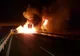 O autoutilitară a luat foc pe A1